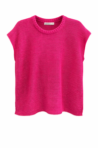 Bright Horizon Knit Blouse Top - Hot Pink