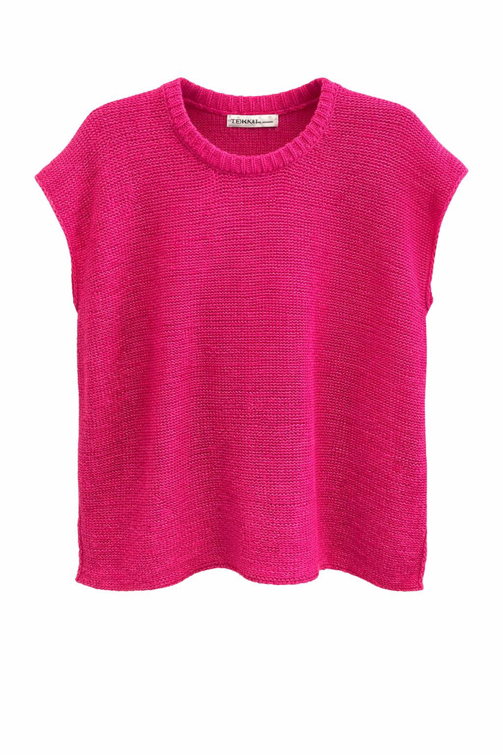 Bright Horizon Knit Blouse Top - Hot Pink