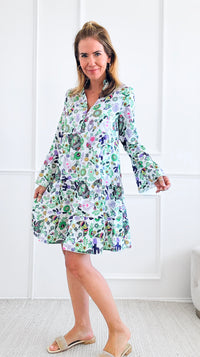 Sugar Skull Print Long Bell Sleeve Dress-200 Dresses/Jumpsuits/Rompers-Sundayup-Coastal Bloom Boutique, find the trendiest versions of the popular styles and looks Located in Indialantic, FL
