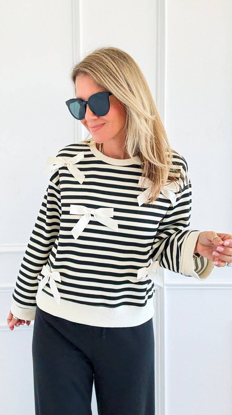 Tied & True Striped Top-130 Long Sleeve Tops-JODIFL-Coastal Bloom Boutique, find the trendiest versions of the popular styles and looks Located in Indialantic, FL