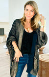Mirrored Metallic Sugar High Italian Cardigan- Navy/Gold-150 Cardigan Layers-Italianissimo-Coastal Bloom Boutique, find the trendiest versions of the popular styles and looks Located in Indialantic, FL