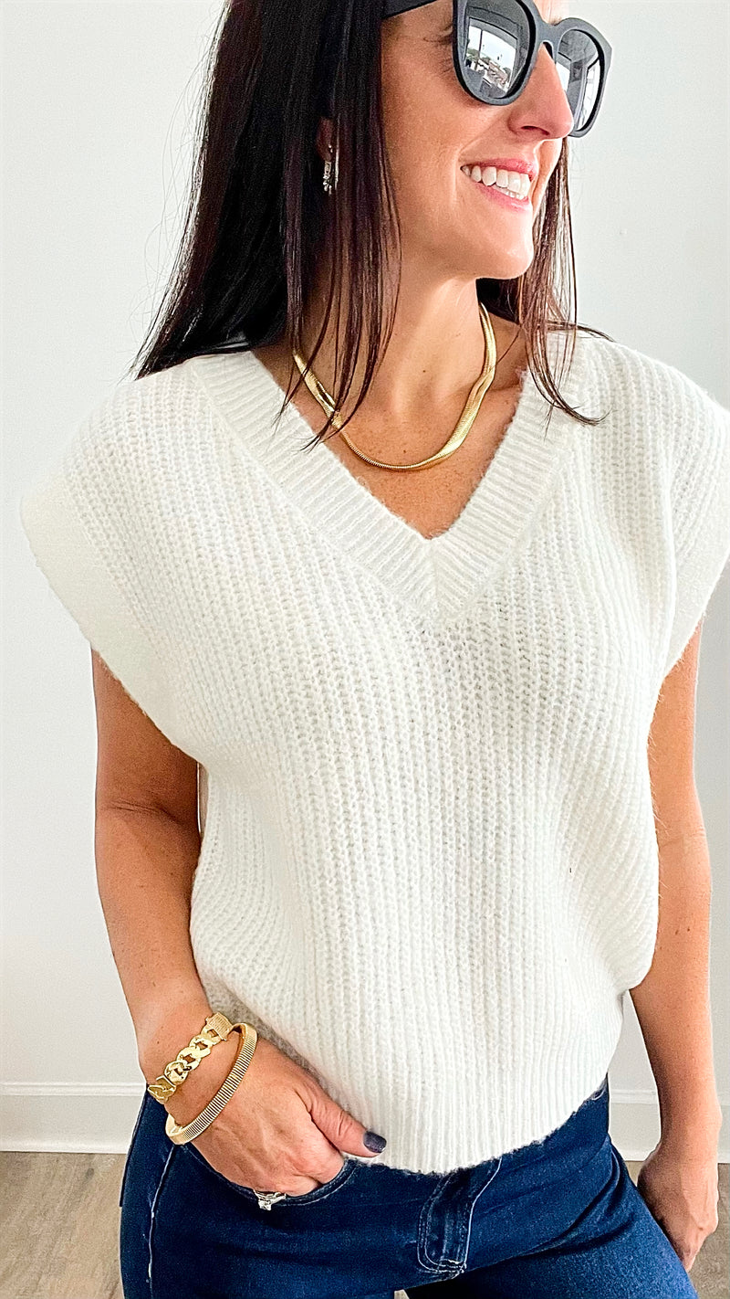 Can't Be Matched Oversized Sweater Vest-110 Short Sleeve Tops-HYFVE-Coastal Bloom Boutique, find the trendiest versions of the popular styles and looks Located in Indialantic, FL
