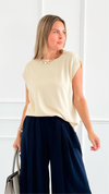 Relaxed Italian Vest- Ivory-100 Sleeveless Tops-PROFITER-Coastal Bloom Boutique, find the trendiest versions of the popular styles and looks Located in Indialantic, FL