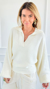 Cloud Nine Knit Sweater - Cream-140 Sweaters-Promesa-Coastal Bloom Boutique, find the trendiest versions of the popular styles and looks Located in Indialantic, FL