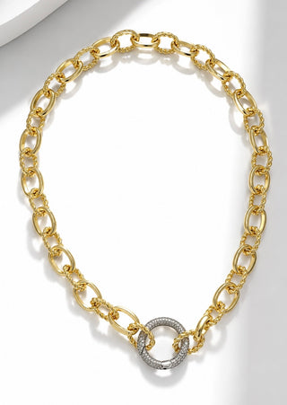 Pre Auth- NYC Custom - Cable Twist Micropave Clasp Necklace