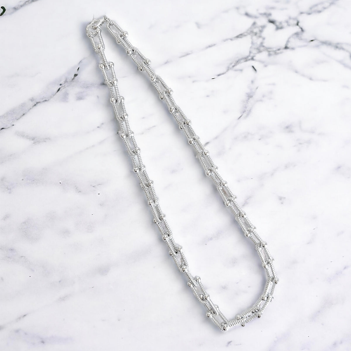 Stirrup Link Dipped Choker Necklace-230 Jewelry-US Jewelry House-Coastal Bloom Boutique, find the trendiest versions of the popular styles and looks Located in Indialantic, FL