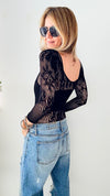 Lace Skin Tight Layering Bodysuit-220 Intimates-YELETE-Coastal Bloom Boutique, find the trendiest versions of the popular styles and looks Located in Indialantic, FL