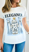 Blue Elegance Premium Italian T-Shirt-110 Short Sleeve Tops-Mitica & Co-Coastal Bloom Boutique, find the trendiest versions of the popular styles and looks Located in Indialantic, FL