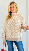 Darling Daisies Jacquard Sweater-140 Sweaters-TEA N ROSE-Coastal Bloom Boutique, find the trendiest versions of the popular styles and looks Located in Indialantic, FL