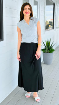 Just My Type Italian Skirt- Black