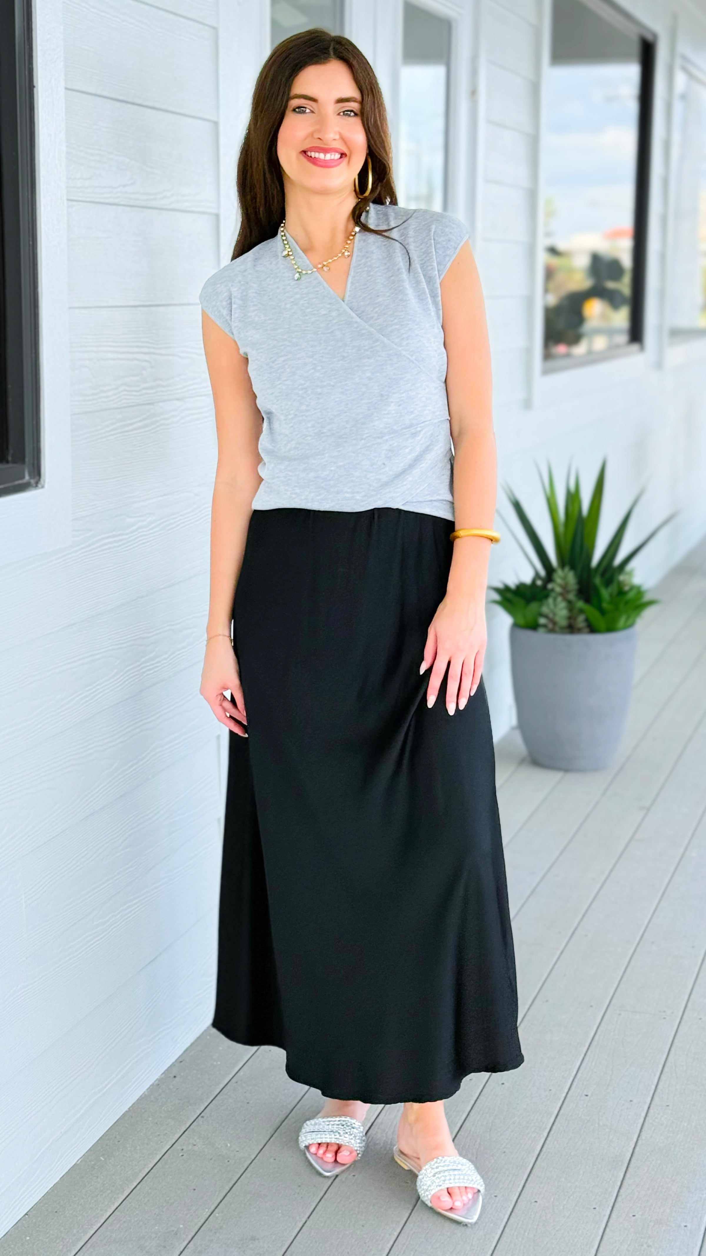 Just My Type Italian Skirt- Black