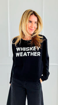Whiskey Weather Sweater- Black-140 Sweaters-PANACHE APPAREL-Coastal Bloom Boutique, find the trendiest versions of the popular styles and looks Located in Indialantic, FL