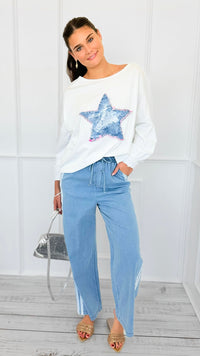 Boardwalk Breeze Stripe Pants-190 Denim-SO ME-Coastal Bloom Boutique, find the trendiest versions of the popular styles and looks Located in Indialantic, FL