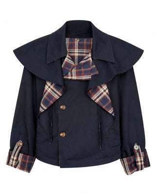 Plaid Cape Reversible Jacket