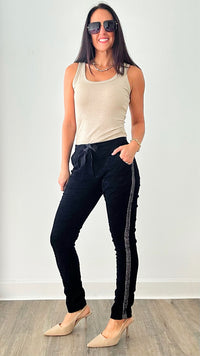 Princeton Town Italian Corduroy Joggers - Navy-180 Joggers-Look Mode-Coastal Bloom Boutique, find the trendiest versions of the popular styles and looks Located in Indialantic, FL