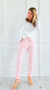 Clover Italian Joggers- Light Pink-pants-Italianissimo-Coastal Bloom Boutique, find the trendiest versions of the popular styles and looks Located in Indialantic, FL