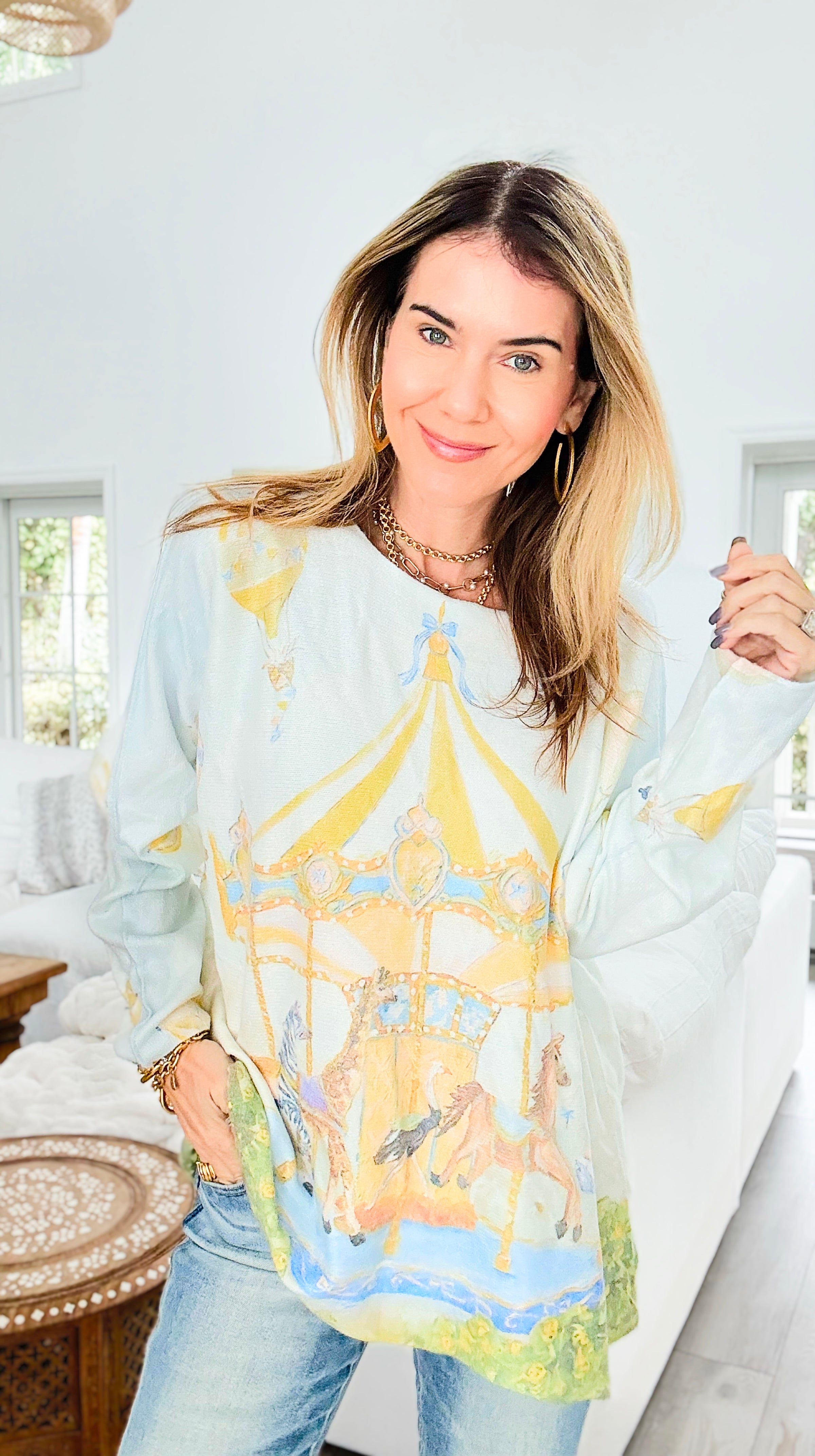 Magic Ride Italian Milano Sweater-140 Sweaters-SORPRESA-Coastal Bloom Boutique, find the trendiest versions of the popular styles and looks Located in Indialantic, FL