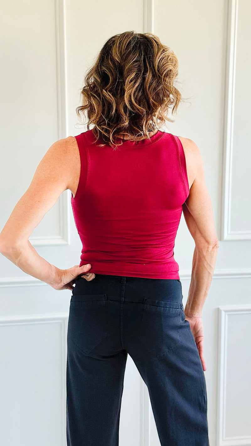 Essential Seamless Tank Top - Cabernet-100 Sleeveless Tops-Zenana-Coastal Bloom Boutique, find the trendiest versions of the popular styles and looks Located in Indialantic, FL