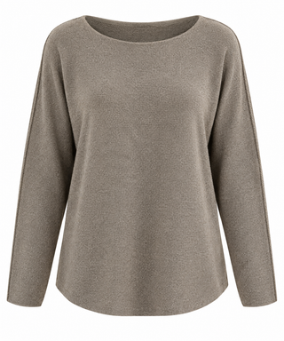 Soho Italian Boatneck Pullover - Dark Taupe