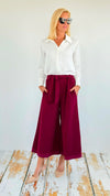 Happy Fall Italian Palazzos- Burgundy-100 Pants-Italianissimo-Coastal Bloom Boutique, find the trendiest versions of the popular styles and looks Located in Indialantic, FL