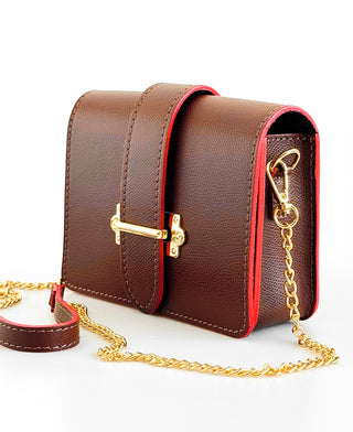 Level Up Italian Crossbody Bag- Chocolate-240 Bags-LE BORSETTE-Coastal Bloom Boutique, find the trendiest versions of the popular styles and looks Located in Indialantic, FL