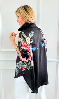 Nocturne Rose Italian Button Top