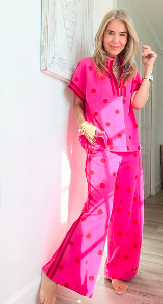 Polka Dot Wide Leg Pants