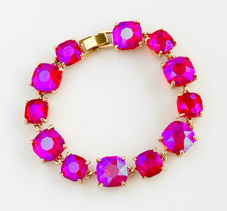 Cushion Stone Bracelet - Fuchsia-230 Jewelry-NYW-Coastal Bloom Boutique, find the trendiest versions of the popular styles and looks Located in Indialantic, FL
