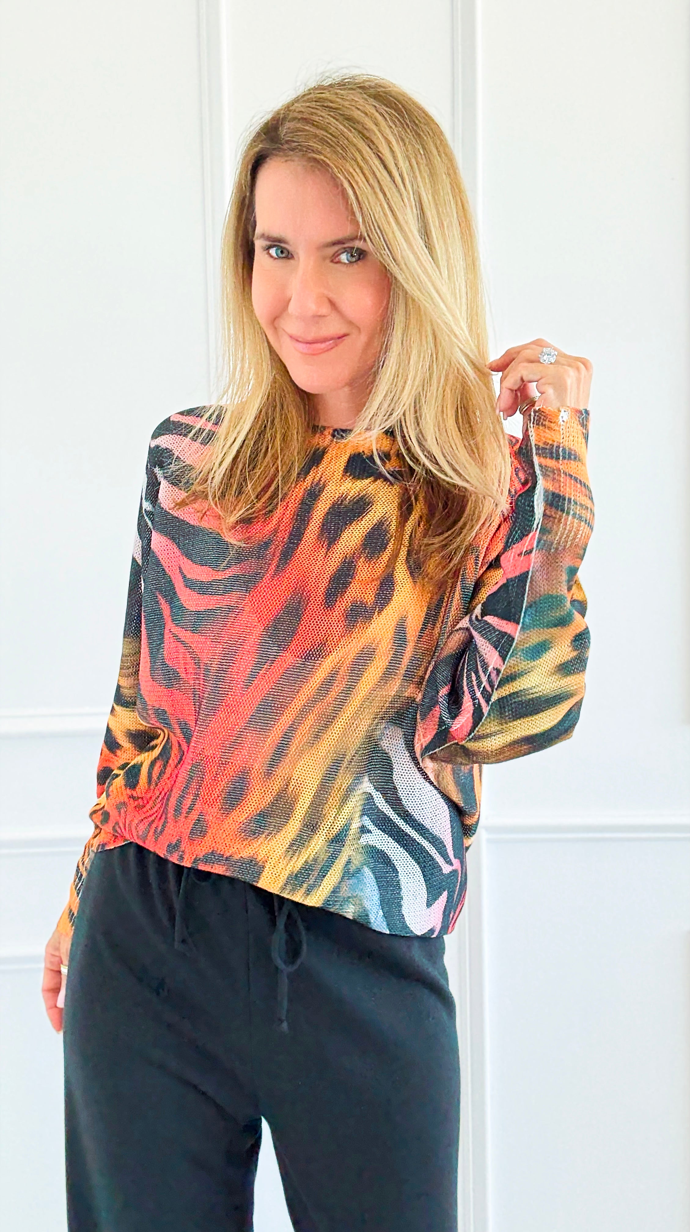 Untamed Allure Italian St Tropez Sweater-140 Sweaters-SORPRESA-Coastal Bloom Boutique, find the trendiest versions of the popular styles and looks Located in Indialantic, FL
