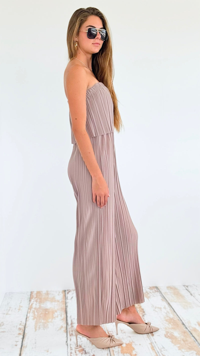 Pleated Strapless Jumpsuit-200 Dresses/Jumpsuits/Rompers-Love Poem-Coastal Bloom Boutique, find the trendiest versions of the popular styles and looks Located in Indialantic, FL