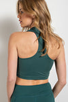 Cropped Collared Bra Tank - Everglade Green-100 Sleeveless Tops-Rae Mode-Coastal Bloom Boutique, find the trendiest versions of the popular styles and looks Located in Indialantic, FL
