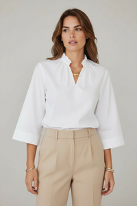 Soft Focus Wide Sleeve Top - White-110 Long Sleeve Tops-GIGIO-Coastal Bloom Boutique, find the trendiest versions of the popular styles and looks Located in Indialantic, FL