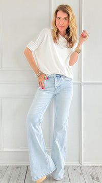 Skyline Flare Denim Jeans-190 Denim-Mica Denim-Coastal Bloom Boutique, find the trendiest versions of the popular styles and looks Located in Indialantic, FL