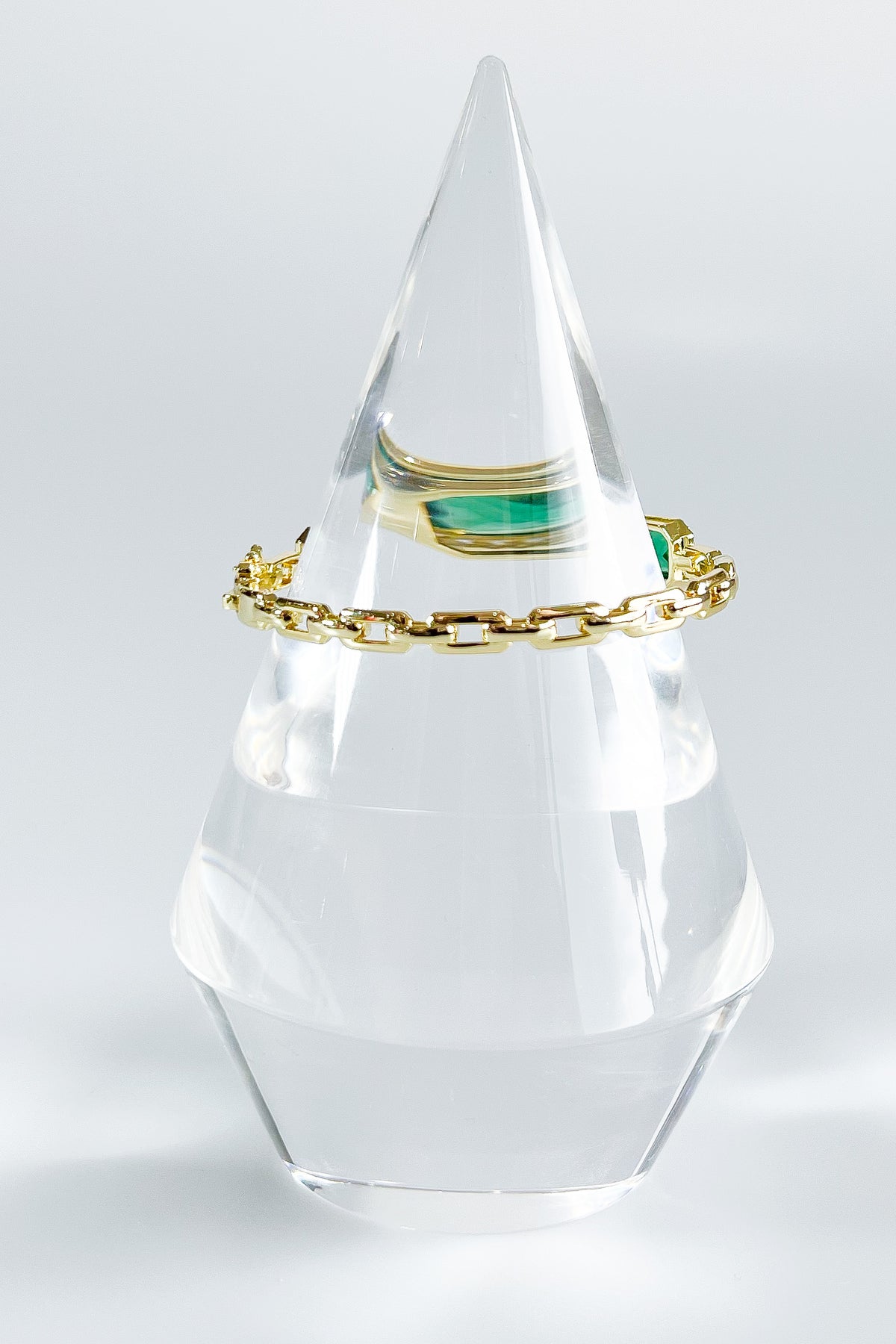 Emerald Halo Station Bangle Bracelet-230 Jewelry-NYC-Coastal Bloom Boutique, find the trendiest versions of the popular styles and looks Located in Indialantic, FL