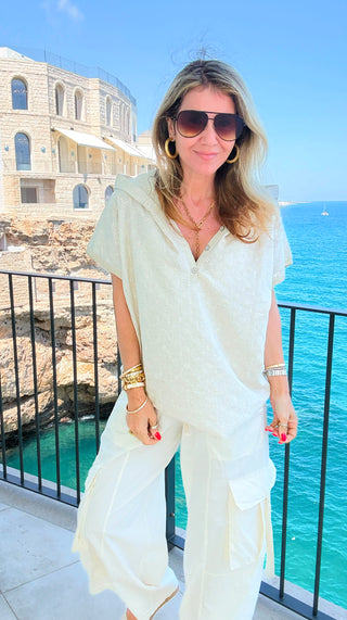 Seaside Stroll Hooded Italian Top