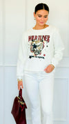 Wild Tunes Italian Fleece Sweatshirt-110 Long Sleeve Tops-Italianissimo-Coastal Bloom Boutique, find the trendiest versions of the popular styles and looks Located in Indialantic, FL