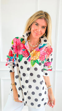Blossom & Dots Italian Button Top