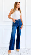 Midnight Sparkle Trim Pants-190 Denim-JJ'S FAIRYLAND-Coastal Bloom Boutique, find the trendiest versions of the popular styles and looks Located in Indialantic, FL