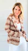 Chevron Relaxed Italian Blazer-Camel-Brown-160 Jackets-Venti6-Coastal Bloom Boutique, find the trendiest versions of the popular styles and looks Located in Indialantic, FL