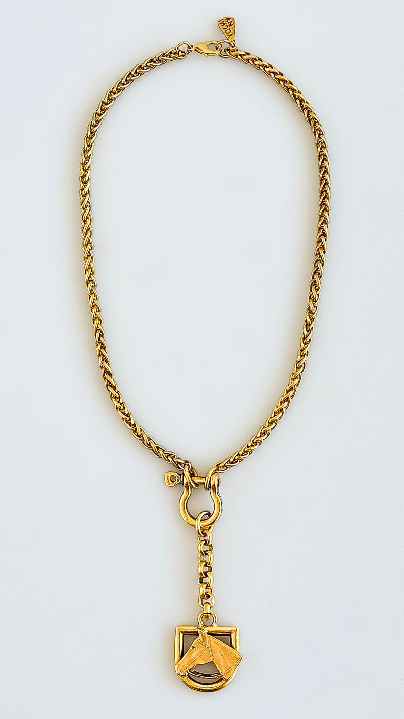 Equestrian Drop Necklace-230 Jewelry-YOCHI-Coastal Bloom Boutique, find the trendiest versions of the popular styles and looks Located in Indialantic, FL