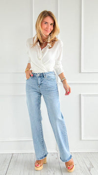 Weekend Breeze Straight Ankle Jeans-190 Denim-Mica Denim-Coastal Bloom Boutique, find the trendiest versions of the popular styles and looks Located in Indialantic, FL