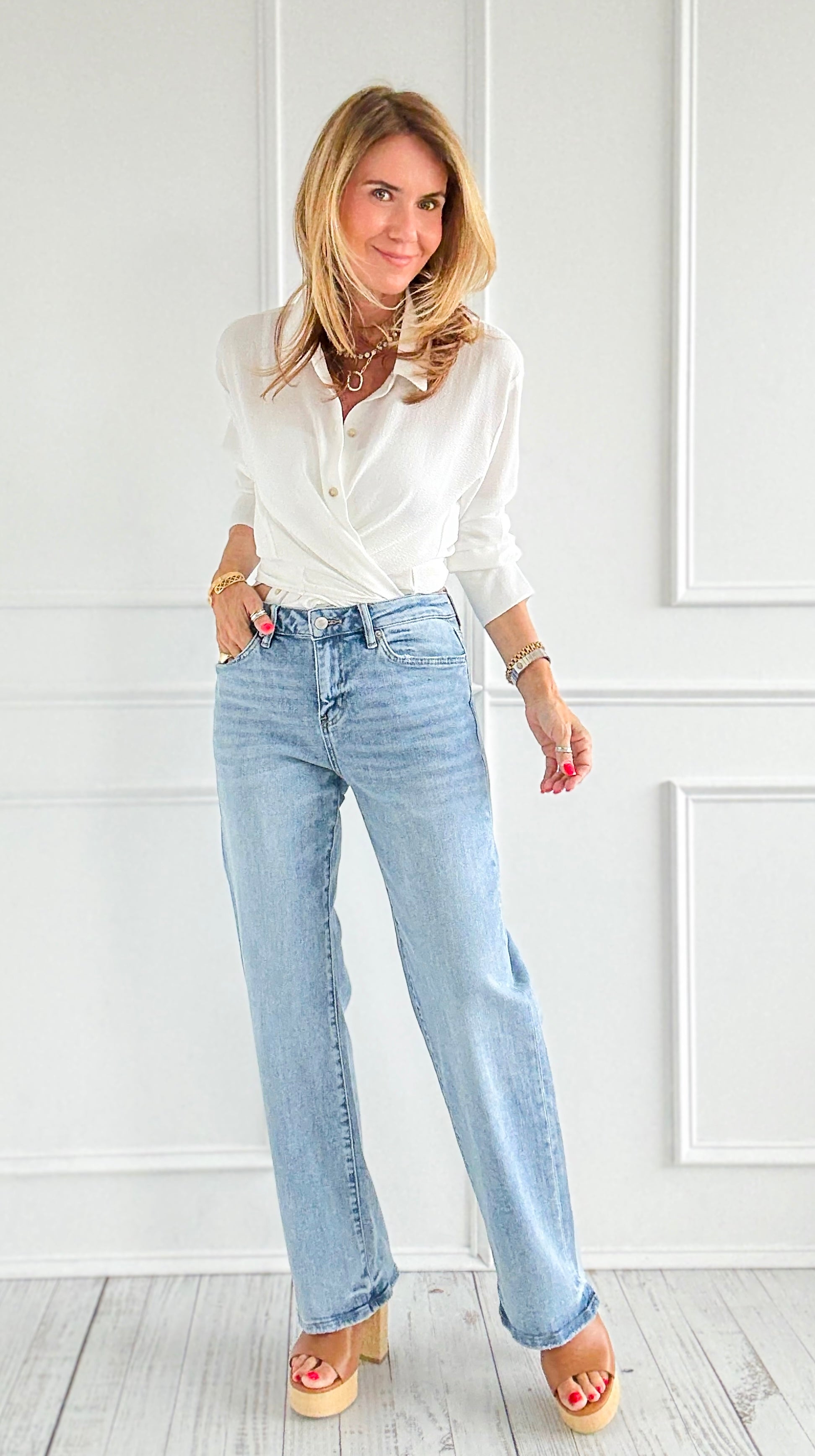 Weekend Breeze Straight Ankle Jeans-190 Denim-Mica Denim-Coastal Bloom Boutique, find the trendiest versions of the popular styles and looks Located in Indialantic, FL