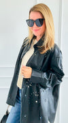 Ember Etch Italian Faux Leather Top-110 Long Sleeve Tops-TATTOO Z-Coastal Bloom Boutique, find the trendiest versions of the popular styles and looks Located in Indialantic, FL