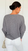 Ribbed Italian Pullover- Grey Heather-140 Sweaters-Italianissimo-Coastal Bloom Boutique, find the trendiest versions of the popular styles and looks Located in Indialantic, FL