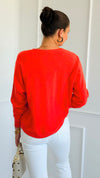 Spice Route Seam Detail Sweater - Burnt Orange-140 Sweaters-Zenana-Coastal Bloom Boutique, find the trendiest versions of the popular styles and looks Located in Indialantic, FL