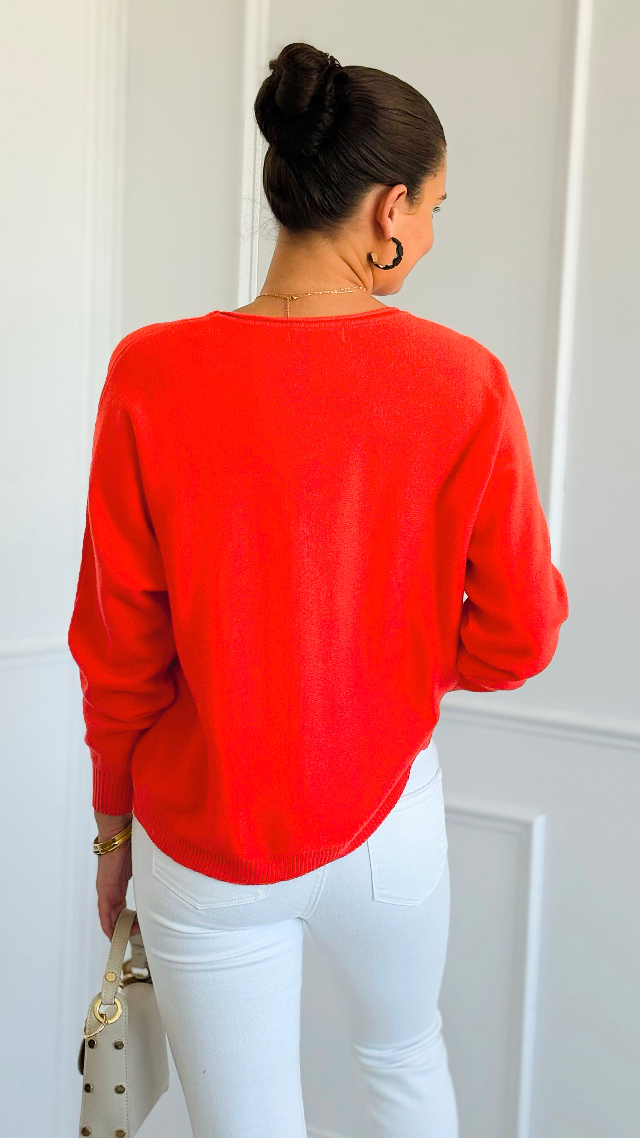 Spice Route Seam Detail Sweater - Burnt Orange-140 Sweaters-Zenana-Coastal Bloom Boutique, find the trendiest versions of the popular styles and looks Located in Indialantic, FL