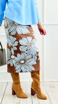 Bloom Boulevard Knit Skirt-170 Bottoms-ROUSSEAU-Coastal Bloom Boutique, find the trendiest versions of the popular styles and looks Located in Indialantic, FL