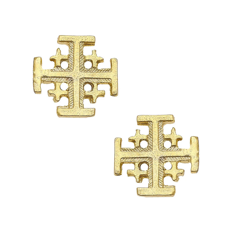 Gold Multi Cross Stud Earring - Susan Shaw-230 Jewelry-SUSAN SHAW-Coastal Bloom Boutique, find the trendiest versions of the popular styles and looks Located in Indialantic, FL
