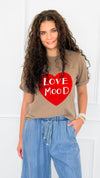 Love Mood Italian Graphic tee- Camel-110 short Sleeve Top-V SKY-Coastal Bloom Boutique, find the trendiest versions of the popular styles and looks Located in Indialantic, FL