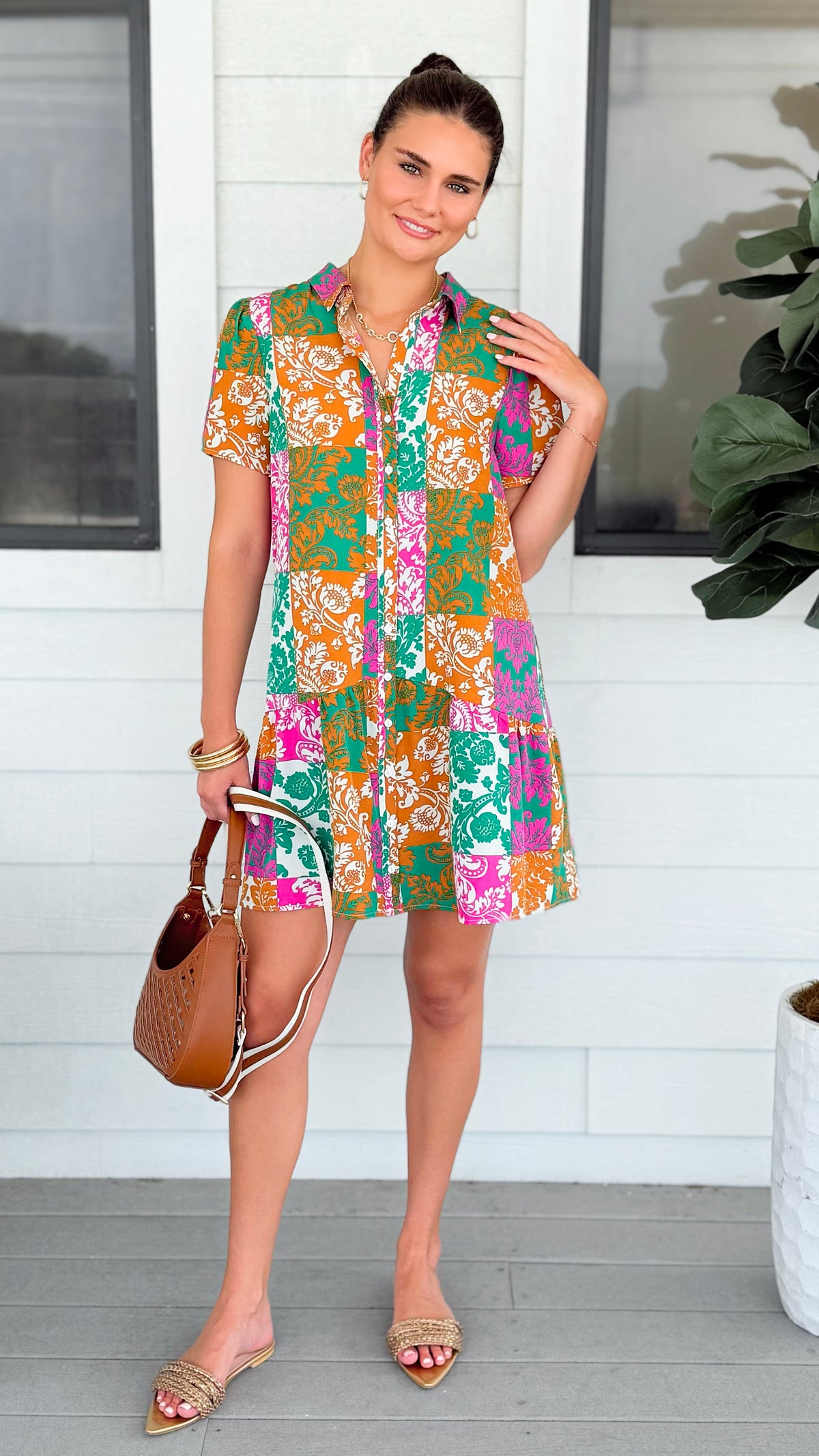 Vibrant Paisley Button Dress-200 Dresses/Jumpsuits/Rompers-VOY-Coastal Bloom Boutique, find the trendiest versions of the popular styles and looks Located in Indialantic, FL